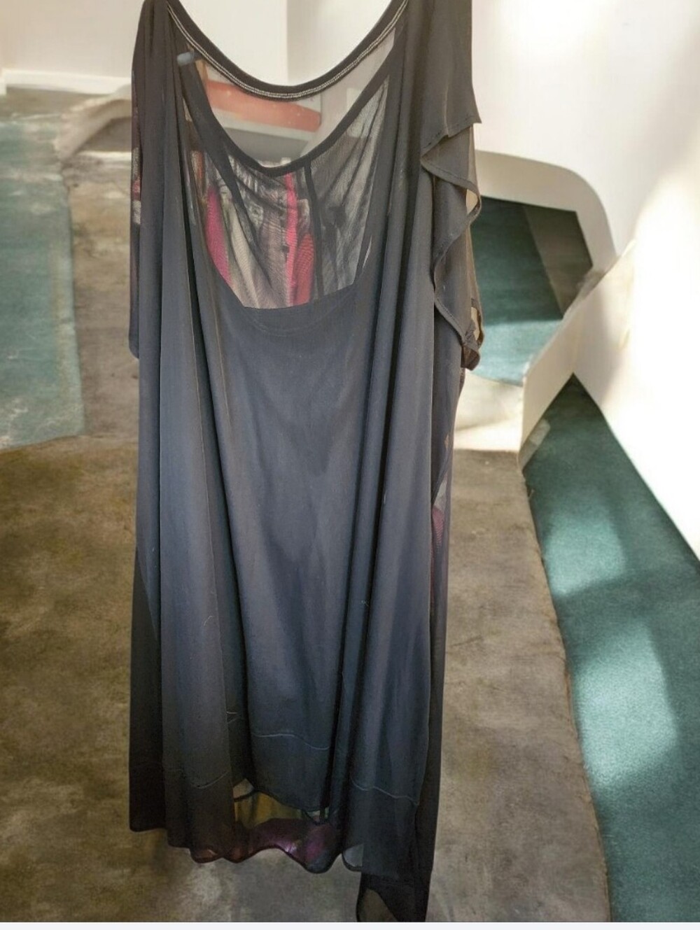 Lane Bryant Black Sheer Overlay Top■ NBNT